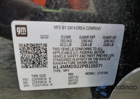2023 Buick Encore Gx Select from USA, damaged, VIN KL4MMDS22PB105577